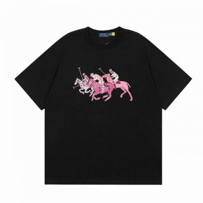 黑色 顶级品质 拉夫劳伦Ralph Lauren新款重工刺绣男女同款情侣短袖 这两年拉夫劳伦风好大！审美真的有大大提高大马刺绣点缀就很好看，搭配短裤和阔腿裤无论
