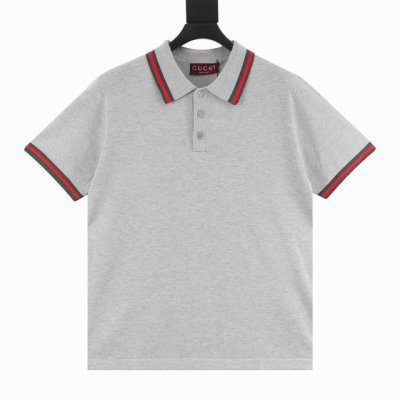 gucci 古驰 25Ss 红绿条纹银线针织polo短袖 采用银色银丝线混纺棉质丝线针织 在光线照射下呈现出闪亮光泽 领口与袖口翻领采用G家经典红绿撞色提花装饰