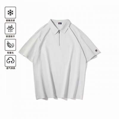上新 斐乐Fila 25款夏季冰丝速干纯色男女百搭宽松polo打底衫 ◆精选绸缎珠地面料 亲肤、凉爽、舒适，免烫处理工艺，款式纯色设计 上身超级百搭的一款 男女