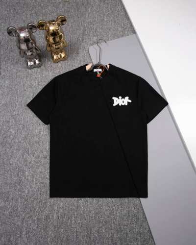 Dior 迪奥 圆领短袖T恤 经典标志品牌字母Logo毛巾绣花 官方同步 1:1原版开模 时尚个性 百搭潮流 纯原品质 原版洗水面料 吊牌 领标 水洗麦 三标齐