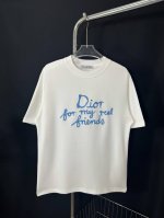 款号：He214 Dior-迪奥25新款胸前毛巾绣花字母Logo圆领短袖 面料采用280克双股双纱纯棉面料，手感舒适柔软，上身舒适透气，领口采用同缸同色罗纹，不