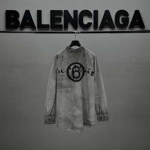 140马吉拉 Maison Margiela Mm6 25春夏宽松蝙蝠袖衬衫 纯棉府绸缎面料 定制五金Logo宽松版型 码数S M L Xl