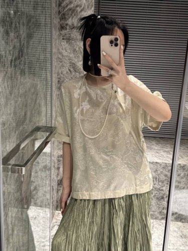 真丝剪花小上衣，S-Xl