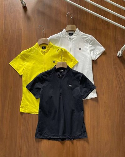 女款推荐Kolon Sport 可隆三色夏季户外休闲衣女子隐藏式半拉链徒步吸湿速干短袖T恤 女款隐藏式半拉链设计 胸前3D立体质感Logo 面料具有速干、Upf