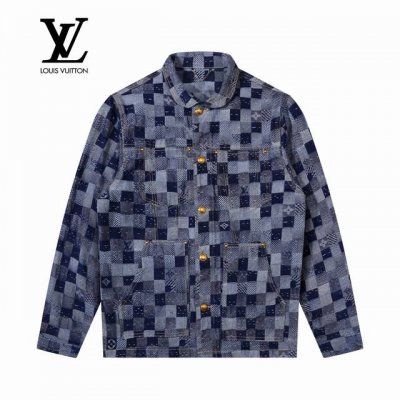 上新 Louis Vuitton丨路易威登 25Ss 新款Logo刺绣 棋盘格牛仔夹克外套- Lv新款棋盘格牛仔，超绝的王炸单品* 采用定制斜纹提花牛仔料， 上