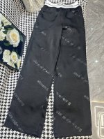 休闲裤 大王家25春夏新款满印Logo字母织带松紧醋酸休闲裤 颜色:2色 码数:Smlxl