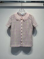 2025新款 领口拼真丝花边粗花呢开衫 订制定染面料 高版本 Size: S- L