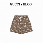 balenciaga巴黎世家 Blcg×Gucci 25Ss 联名提花弹幕印花短裤 轻奢主义 男女日常通勤穿搭必备单品 详细特征 原材料高密度棉质帆布 定染出驼