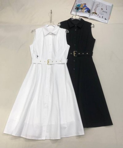4Io* 25Ss新款无袖连衣裙 修身版型 小蜜蜂刺绣装饰 高端品质 两色三码Sml
