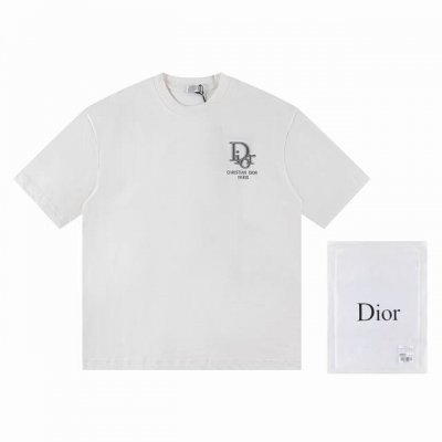 w2639# 迪奥Dior*2025最新款短袖 材质:采用高版本300G双纱精梳棉 尺寸:S M L Xl 颜色:黑色 白色