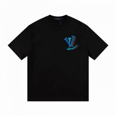 价格P： 一首起批.散单+10 款式：2025新款Louis Vuitton短袖T恤 材质：高版本300G双纱精梳棉 尺码： S～Xl 颜色：黑 白 款号：H1