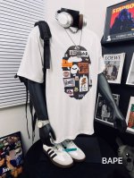 bape Summer Camp双面标志图案猿人头重工艺印花圆领短袖 高版本 猿人形象 260克优质高织纯棉面料 双纱精梳 质感柔软官网发售款 超级推荐 超人气