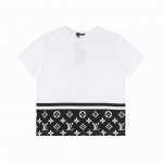 Louis Vuitton 路易威登 经典下摆老花印花短袖 搭配更为年轻化风格，前幅丝网手工印花，扫图作菲林花了足足两天，多次修改菲林确保每个花型里外线条花型对