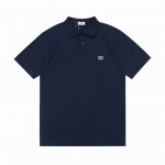 Celine 赛琳 2025新款 凯旋门Logo刺绣 男女同款 休闲polo衫 定制珠地棉面料 进口田岛机刺绣工艺 领标吊牌主唛三标齐全 颜色：深蓝色 尺码：M