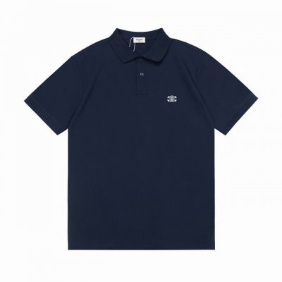 Celine 赛琳 2025新款 凯旋门Logo刺绣 男女同款 休闲polo衫 定制珠地棉面料 进口田岛机刺绣工艺 领标吊牌主唛三标齐全 颜色：深蓝色 尺码：M