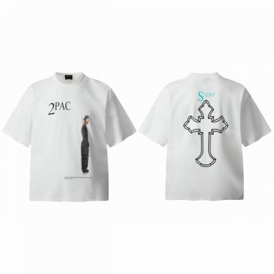 vt9124 Saint Michael 25Ss圣徒联名图派克Tupac说唱歌手2pac人像Big Face数码直喷短袖T恤 小领口设计 数码直喷印花 高街复