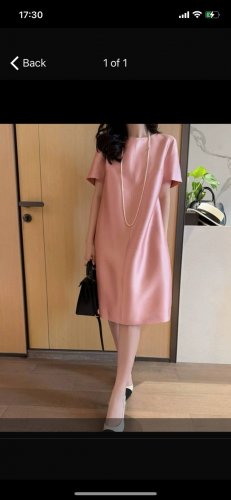 新款 矜贵 奢美优雅大女主气质~重磅G定真丝羊毛粉色连衣裙 Sml