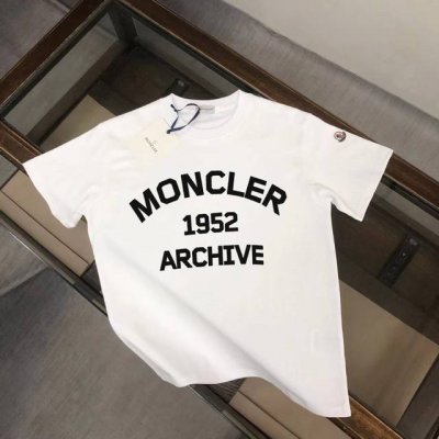 款号：M1007 Moncler 蒙口 官网同款印花图案 2025新款 标识图案 定制袖章 男女同款 短袖T恤 - 26G双纱纯棉顶级面料 手感柔软 百分百纯棉