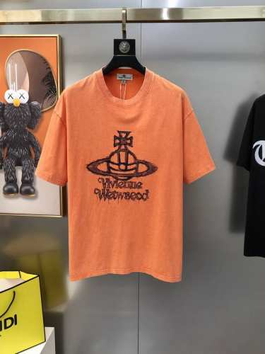Viv*Enne Westwood 西太后2025春夏新款原单男士圆领短袖T恤 专柜同步售卖 爆款高端品质 高版本 Os版型阔版 印胶印花Logo图案设计 定制