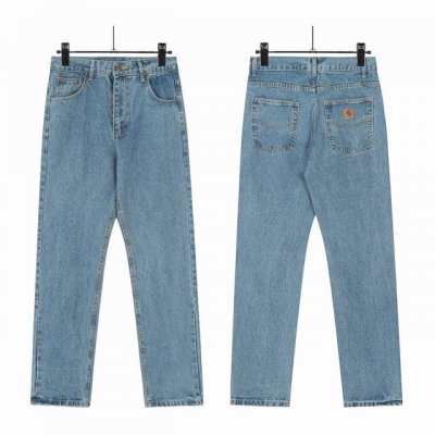8021 carhartt Wip古着卡哈美式B17单宁宽松重磅水洗微锥工装牛仔裤 原版Logo扣 Ykk拉链门襟 顺滑易拉 很多位置都有套结加固 车工扎实 整