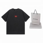 实拍图 顶级版本.官网品质 Balenci*Ga 巴黎#2025新款 麦穗字母Logo胸前刺绣洗水短袖T恤，成衣洗水，设计感十足 欢迎对比 面料采用巴黎Zp定织