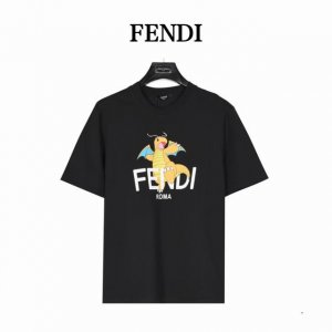 本地自取170（支持放店） fendi X Frgmt × Pokemon 芬迪 宝可梦小火龙短袖T恤 采用300克丝光双面面料，1*1罗纹，绒面发泡印花，整件