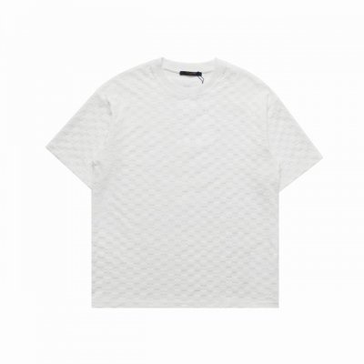 顶级复刻版本]品名: Louis Vuitton 路易威登 新款定位满印立体提花休闲圆领短袖T恤 款号：L 5 颜色：黑色 白色 尺码：S-Xl 春夏新款情侣款