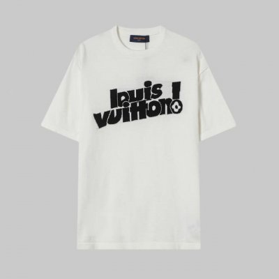 高品质 lv路易威登提花字母Logo针织圆领短袖 高端品质 三标齐全 舒适透气 经典简约 精致时尚 细节呈现高端品质 男女同款 颜色:黑色 白色 蓝色 码数:X