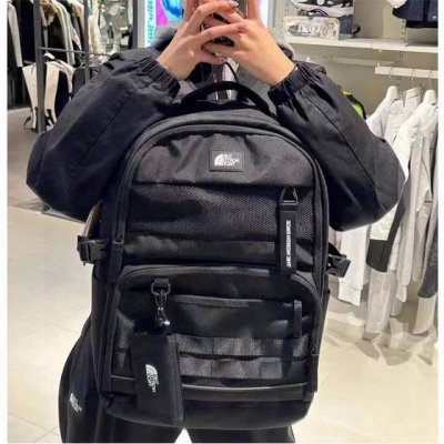 北面Tnf工装背包男女学生书包大容量双肩包时尚百搭单肩包手提包 颜色：黑色 米白色 卡其色 灰色 尺寸：47×32×22 Cm
