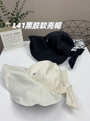 超好看，超大帽沿！Lululemon2025最新Uv防紫外线软壳帽，超大外沿防晒渔夫帽，黑胶款半空顶遮阳帽，大头围可折叠遮阳帽，外沿钢圈定型！上头如若无物，今夏