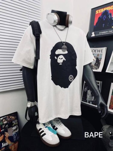 bape Summer Camp两色标志猿人头重工艺印花圆领短袖 高版本 猿人形象 260克优质高织纯棉面料 双纱精梳 质感柔软官网发售款 超级推荐 超人气单品