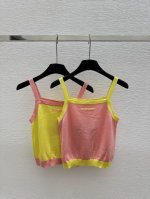 M家 早春新款 圆领针织吊带背心 颜色：粉色 黄色 尺码：36.38.40