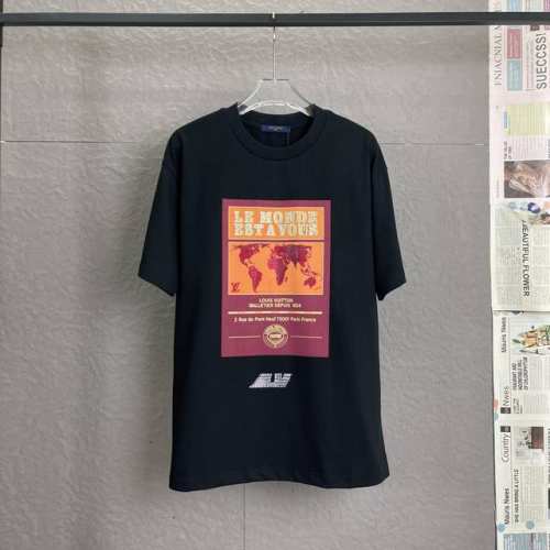 A91 Louis Vuitton路易威登Lv 采用300足克面料 25新款 地图烫钻 宽松版型 男女同款短袖 独家专供新款原单休闲短袖 高端定制 高版本 时尚