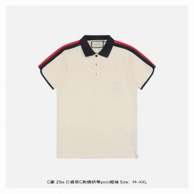 gucci 古驰 25Ss 口袋双G刺绣织带polo短袖 纯棉珠地棉面料经典款polo衫 经典系列 图案装饰让商务休闲风增添了经典的色彩 整体高级简单大方 面料