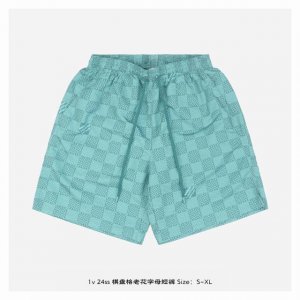 LV 24Ss 棋盘格老花字母短裤 面料采用50D320T密度爽滑面布100%聚酯纤维 工艺格纹印花采用数码直喷工艺 色彩艳丽格纹大小整体图案根据原版开发 花型