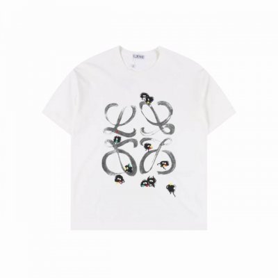 loewe 罗意威24Ss 煤球短袖T恤 面料采用定制240G 26支特滑双股精棉平纹高密无尘全棉布料 前幅高密度加厚 走线平整 代工品质 全套定制辅料 尺码