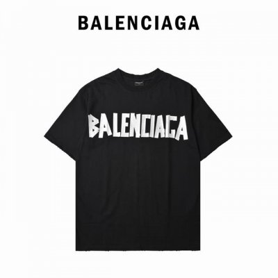 Balenciaga 巴黎世家 银白胶带短袖T恤 原7, 购入，特定重磅 G纯棉料复古精棉平纹针织定染对色面料，定织十字拉架罗纹对板同缸染色确保无色差，遵循原版