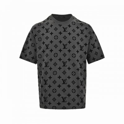 Louis Vuitton 路易威登 24Ss 满印植绒老花短袖 严禁机洗，只能手洗，花型处采用进口绒才能体现出原板的绒高和密度，运用进口环保超强胶水粘贴，保证