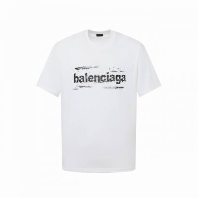 Balenciaga巴黎世家 前后幅立体印花短袖T恤 颜色：黑色 白色 码数：Xs-L 新面料 新版型 独家定织定染高克重300克面料 质感柔软舒适 Os落肩宽