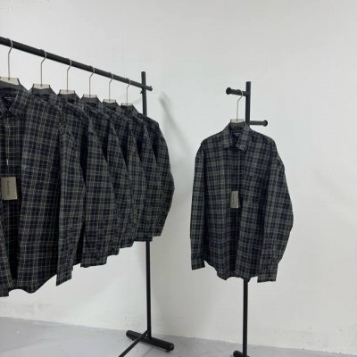 05# Balenciaga 巴黎世家 官网同步 绿格纹 后背印花 磨毛洗水色织男女同款长袖衬衫 辅料扣子均为原版定制 -不上过多吹牛的文案 直接上图上细节 懂