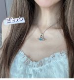 Vivienne Westwood西太后Giant Orb蓝色立体星球项链 你敢相信这就是一条银河吗！蓝色渐变钻土星真的不要太美腻！与虞书欣是同款哦！超级减龄百