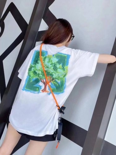 顶级版本 O33# -环保系列Off-White Ow世界环保绿色大树涂鸦短袖T恤 男女同款- 1：1原版开模，Zp开发，完美还原原版，大厂制作，非市面小厂出品