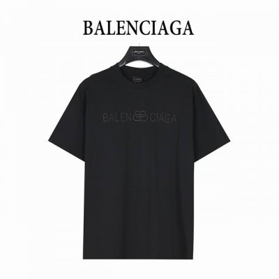 balenciaga 巴黎世家 25Ss 暗纹锁扣字母刺绣短袖T恤 面料采用高克重260G重精梳棉 定制1:1螺纹 面料舒适亲肤无异感 制定染面料 纺织密度高