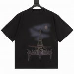 Balenciaga 巴黎世家 巴黎铁塔夜景印花短袖 康丽白墨数码直喷印花，最新款的以色列进口康丽953机器，一台机器价值两百多万，能有这种机器的工厂p没有几家