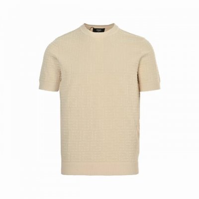 fendi 芬迪 25Ss 全幅Ff提花针织短袖 正品9500购入，定染40支料疏棉纱，奢弹云纹丝拉架毛料，采用德国欺特乐织机14针，毛料酵洗，毛料提花，定制辅