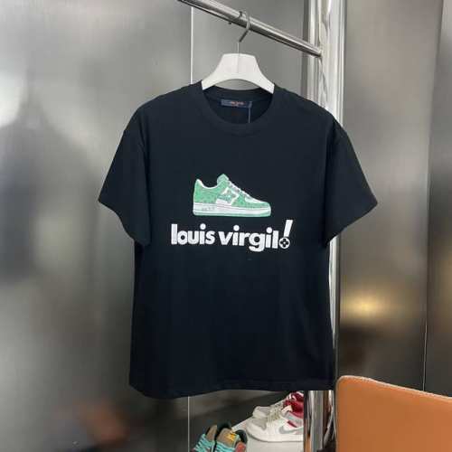 上新 顶级版本 最高品质 Lv 路易威登2025Ss夏季新款闪粉印花鞋宽松短袖T恤 原版面料高版本高品质 网红明星同款 3D闪粉印花工艺 定制定染260克纯棉双