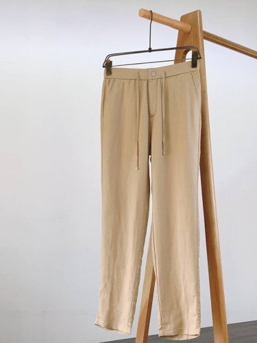 loropiana L. P2610Ss春夏新品 男士时尚休闲裤，臻选优质纯亚麻面料打造，经重工水洗，柔软亲肤，丝滑透气，缔造简约线条感，版型不挑人，精工密针刺