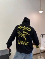 咨询图200 Arc X Sirrus Ls Henley 水洗刺绣草写字母做旧套头连帽卫衣帽衫