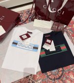 100（全套原包装 gucci/古驰清新徽标印花混合Tee 纯白+清新蓝/黑胶+复古绿 的配色高级得很！找回少年感穿搭！说实话 我自己是喜欢新设计师Sabato