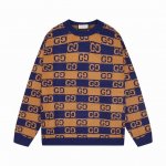gucci 古驰蓝棕条纹双G提花圆领毛衣 颜色 棕色 码数 S M L Xl Xxl